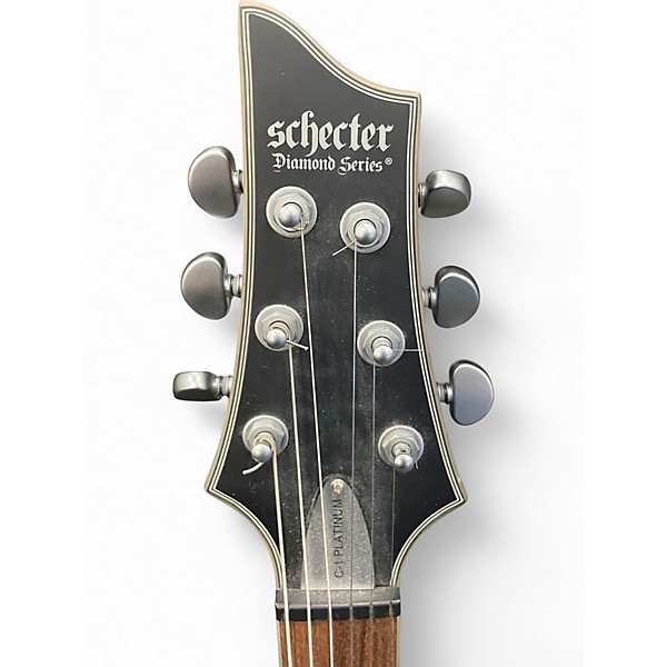 Used Schecter Guitar Research C1 Platinum Translucent Black Solid Body Electric Guitar