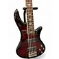 Used Schecter Guitar Research Stiletto Extreme 5 String Black Cherry Electric Bass Guitar