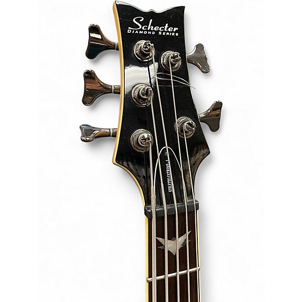 Used Schecter Guitar Research Stiletto Extreme 5 String Black Cherry Electric Bass Guitar