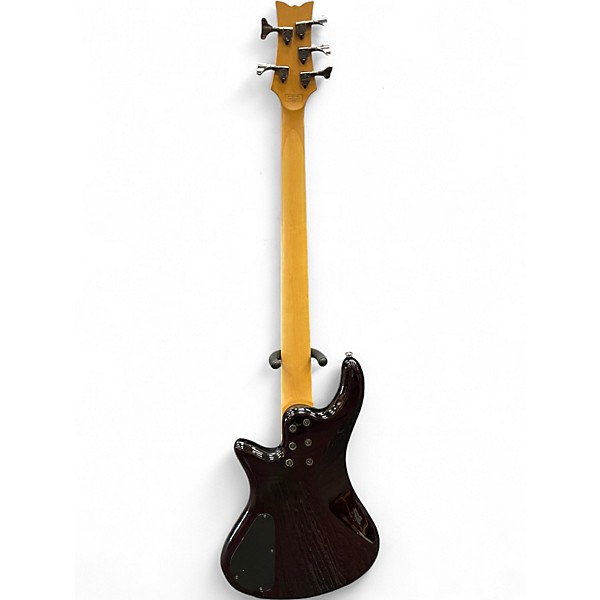 Used Schecter Guitar Research Stiletto Extreme 5 String Black Cherry Electric Bass Guitar