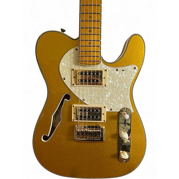 Used Berger La Cresta Deluxe Metallic Gold Hollow Body Electric Guitar