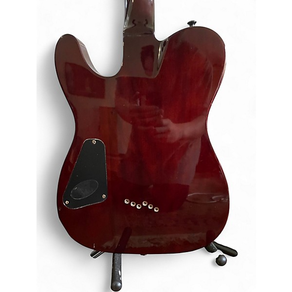 Used Schecter Guitar Research Diamond Series PT Quilted Trans Red Solid Body Electric Guitar
