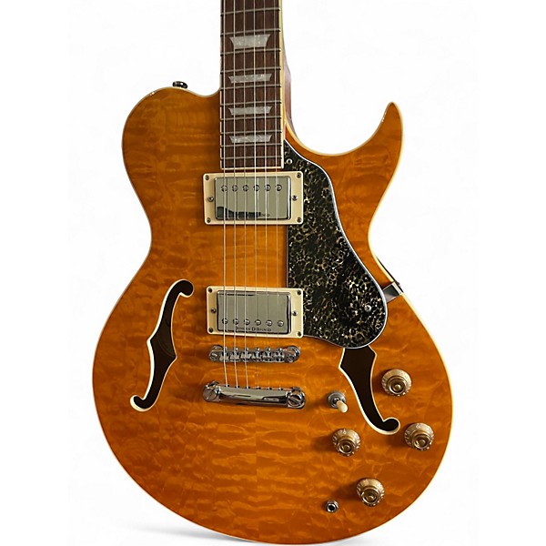 Used Greg Bennett Design by Samick Royale Trans Amber Hollow Body Electric Guitar