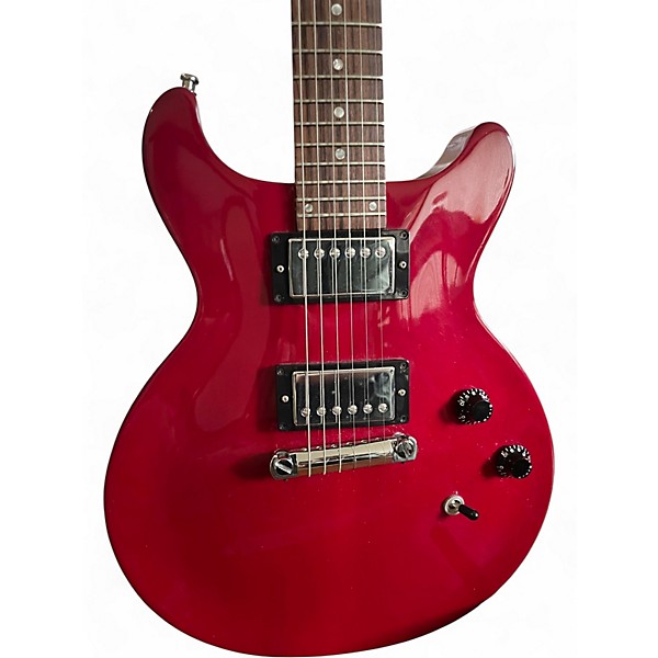 Vintage 1998 Gibson Les Paul Studio Double Cut Trans Red Solid Body Electric Guitar