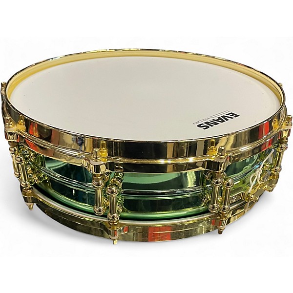 Used Ludwig 4X14 Carl Palmer Snare Metallic Green Drum