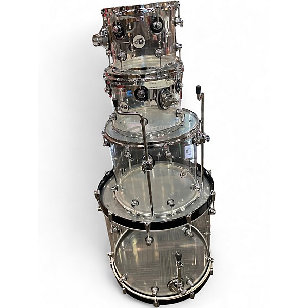 Used DW 4 Piece Design Series Acrylic CLEAR Drum Kit