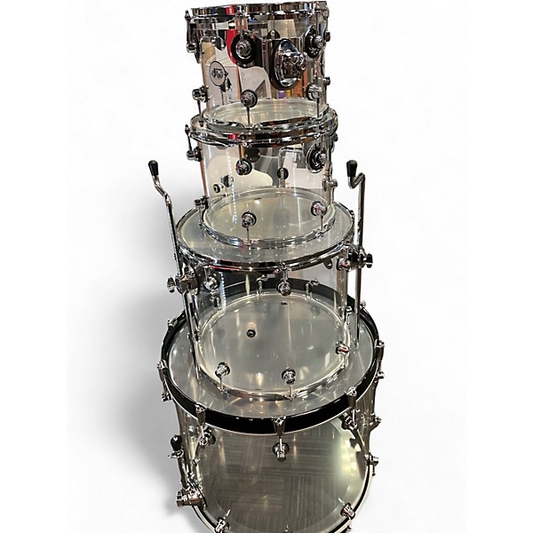 Used DW 4 Piece Design Series Acrylic CLEAR Drum Kit