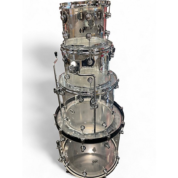 Used DW 4 Piece Design Series Acrylic CLEAR Drum Kit