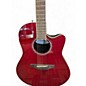 Used Ovation CS28 Crimson Red Trans Acoustic Electric Guitar