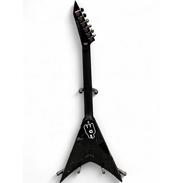 Used ESP LTD V401FM Trans Black Solid Body Electric Guitar
