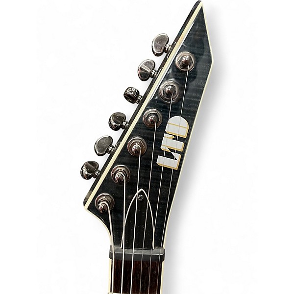 Used ESP LTD V401FM Trans Black Solid Body Electric Guitar