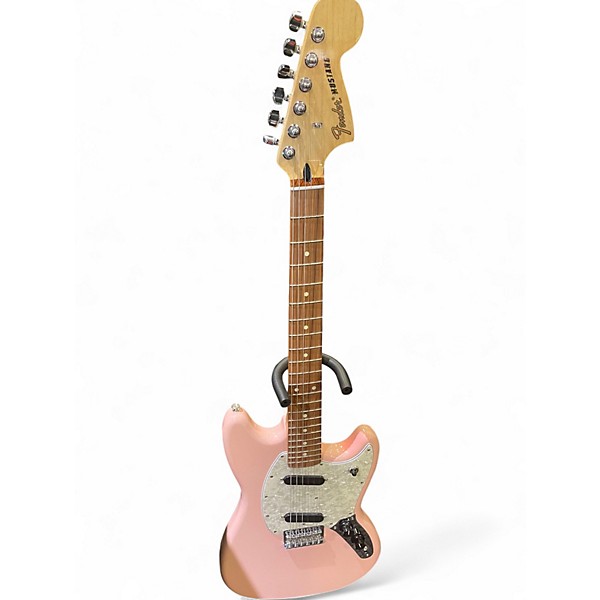 Used Fender Mustang Pink Solid Body Electric Guitar