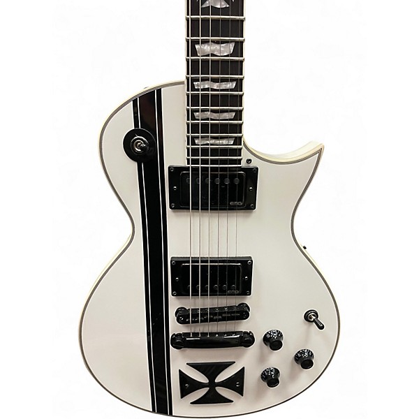 Used ESP LTD James Hetfield Signature Iron Cross White Solid Body Electric Guitar