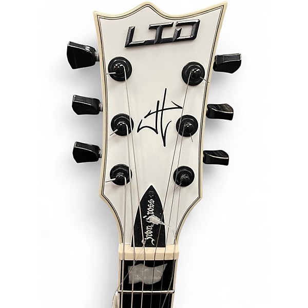 Used ESP LTD James Hetfield Signature Iron Cross White Solid Body Electric Guitar