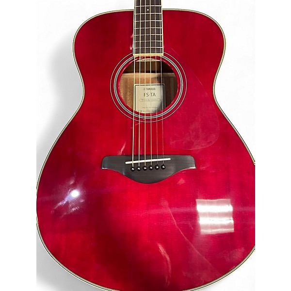 Used Yamaha FSTA TransAcoustic Concert Crimson Red Trans Acoustic Electric Guitar
