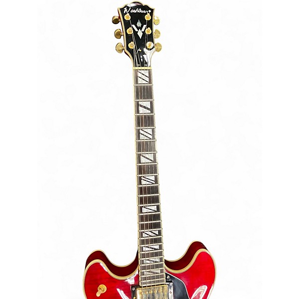 Used Washburn HB35 Trans Red Hollow Body Electric Guitar