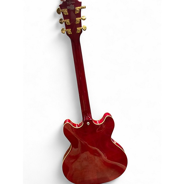 Used Washburn HB35 Trans Red Hollow Body Electric Guitar