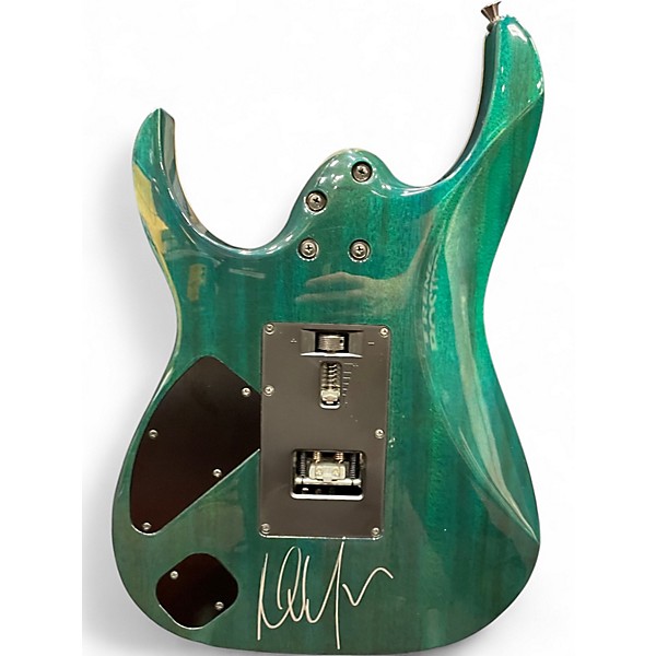 Used Ibanez RG8570 J. Custom Turquoise Solid Body Electric Guitar