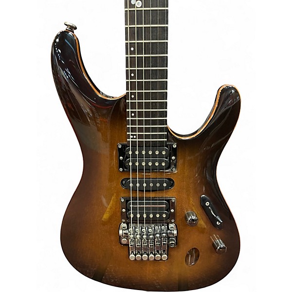 Used Ibanez S5470 Prestige Series Transparent Black Sunburst Solid Body Electric Guitar