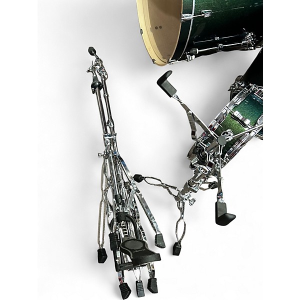 Used Ludwig 5 Piece ELEMENT EVOLUTION W/HARDWARE GREEN SPARKLE Drum Kit