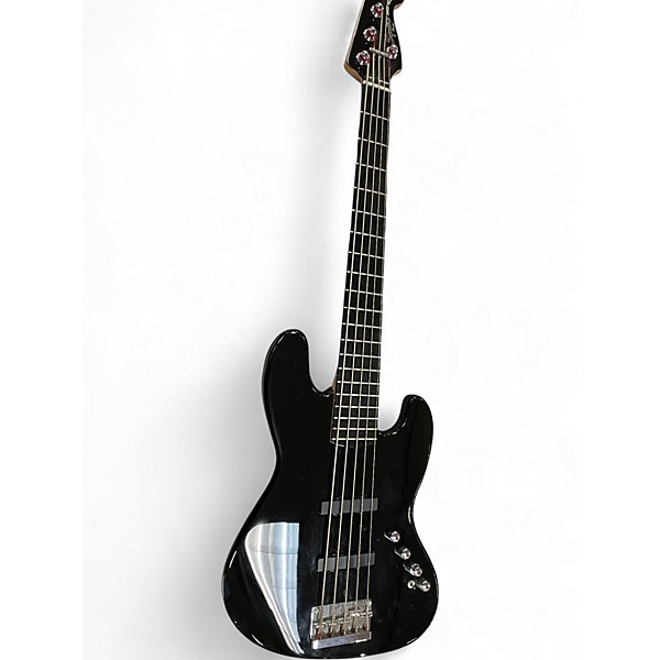 Used 2005 Squier Jazz Bass Black Electric Bass Guitar