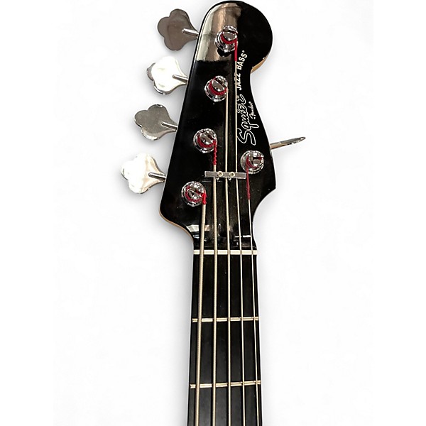 Used 2005 Squier Jazz Bass Black Electric Bass Guitar