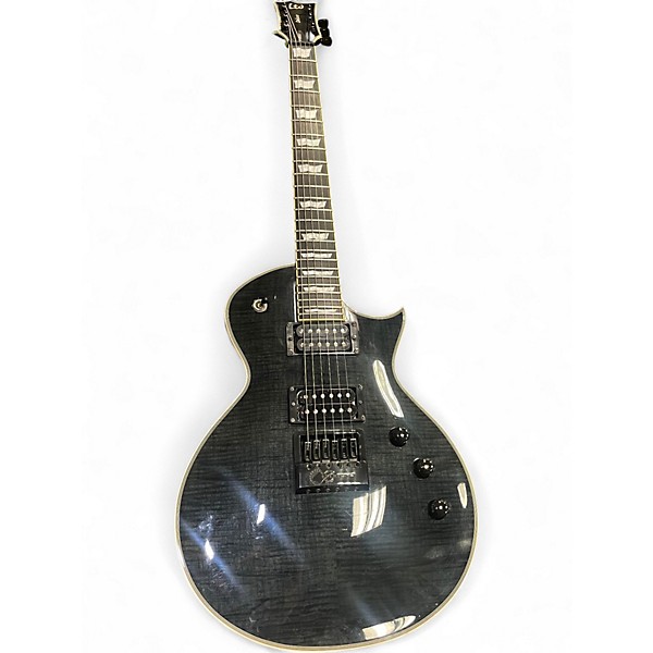 Used 2017 ESP LTD EC1000 Evertune Trans Black Solid Body Electric Guitar