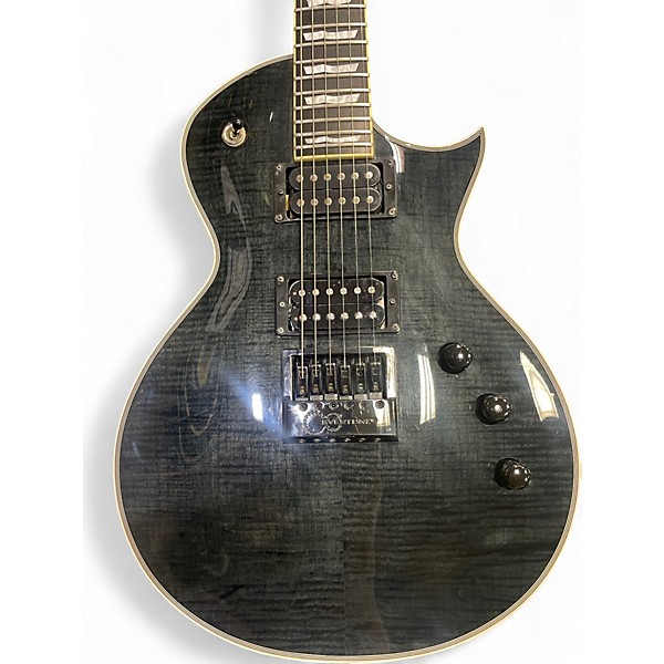 Used 2017 ESP LTD EC1000 Evertune Trans Black Solid Body Electric Guitar