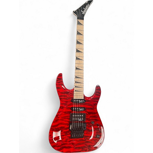 Used Jackson JS34Q Dinky transparent red Solid Body Electric Guitar