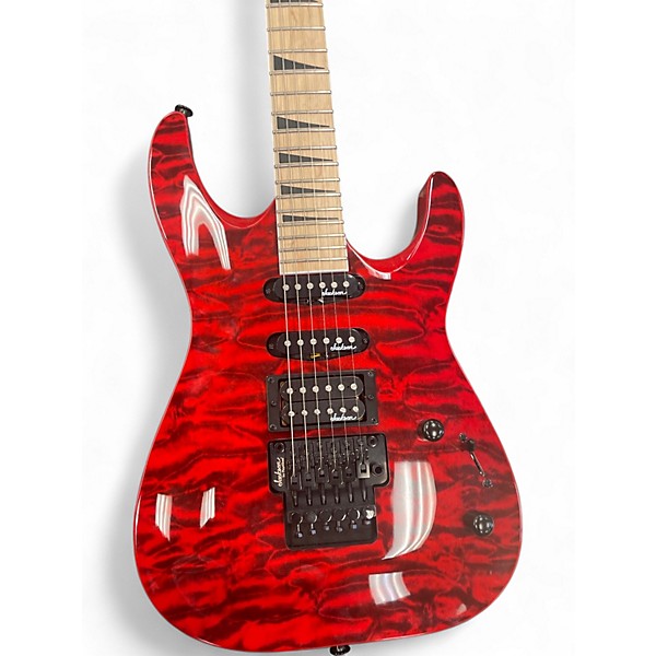 Used Jackson JS34Q Dinky transparent red Solid Body Electric Guitar
