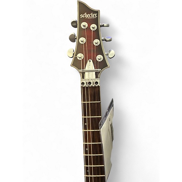 Used Schecter Guitar Research C1 Platinum Crimson Red Burst Solid Body Electric Guitar