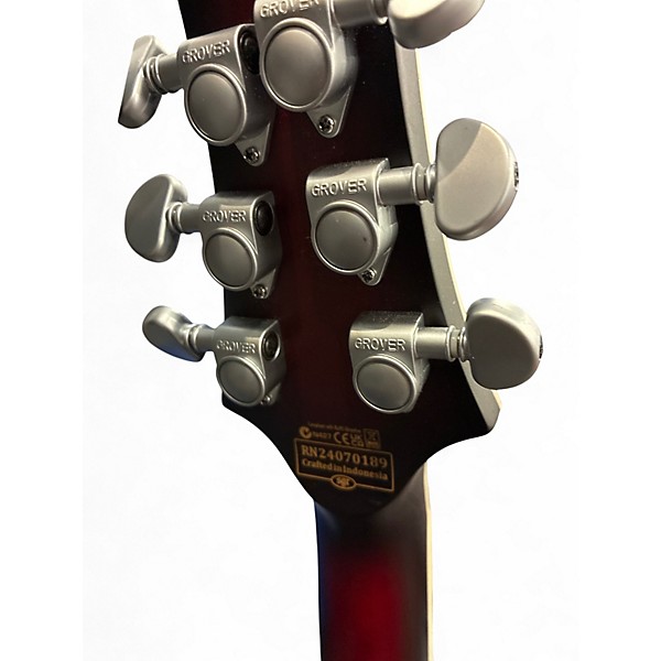Used Schecter Guitar Research C1 Platinum Crimson Red Burst Solid Body Electric Guitar