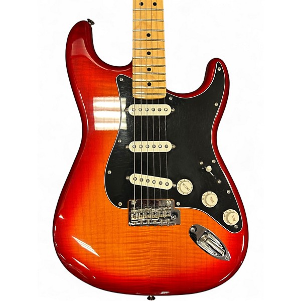 Used Fender Player Plus Stratocaster aged cherryburst Solid Body Electric Guitar
