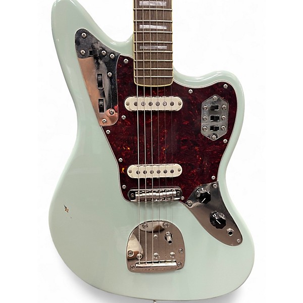 Used Squier Vintage Modified Jaguar Surf Green Solid Body Electric Guitar