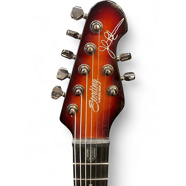 Used Sterling by Music Man Majesty 7 with DiMarzio Pickups Blood Orange Burst Solid Body Electric Guitar