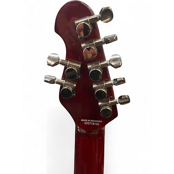 Used Sterling by Music Man Majesty 7 with DiMarzio Pickups Blood Orange Burst Solid Body Electric Guitar