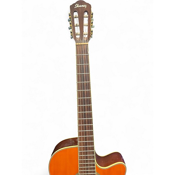 Used Ibanez AEG10NE Candy Tangerine Classical Acoustic Electric Guitar