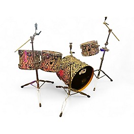 Used DW 4 Piece Collector's Series Zebra Maple Zebra Drum Kit