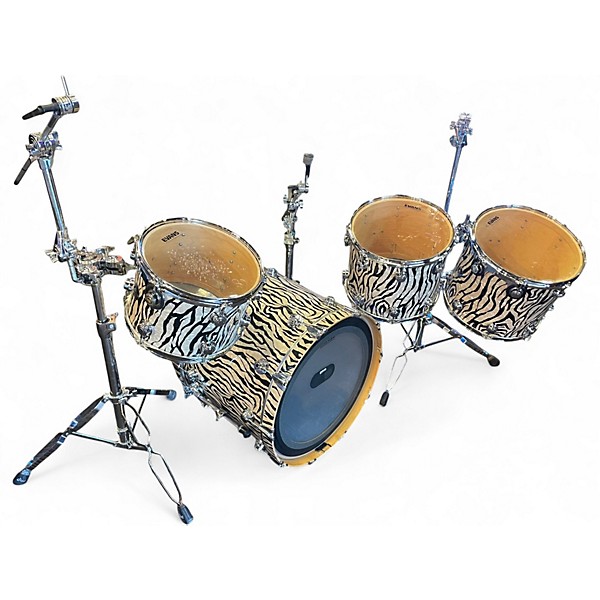 Used DW 4 Piece Collector's Series Zebra Maple Zebra Drum Kit