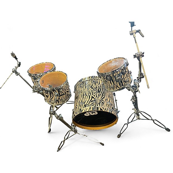 Used DW 4 Piece Collector's Series Zebra Maple Zebra Drum Kit