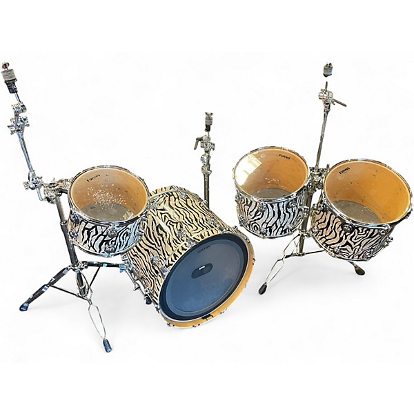 Used DW 4 Piece Collector's Series Zebra Maple Zebra Drum Kit