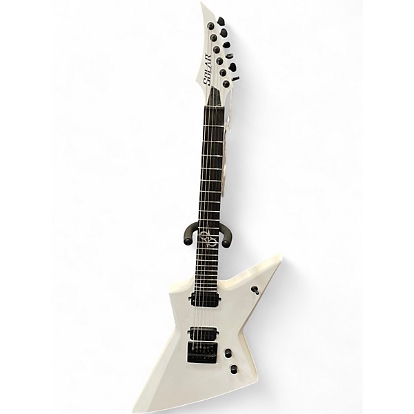 Used Solar Guitars E1.6ETWHM Vintage White Solid Body Electric Guitar