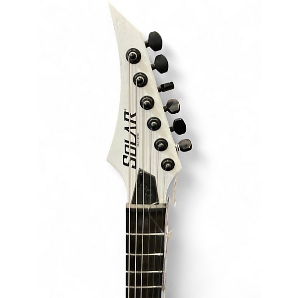 Used Solar Guitars E1.6ETWHM Vintage White Solid Body Electric Guitar