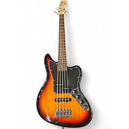 Used Squier Vintage Modified Jaguar Bass V 5 String 2 Tone Sunburst Electric Bass Guitar