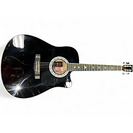 Used Esteban BLACK AND SILVER BLACK Acoustic Electric Guitar