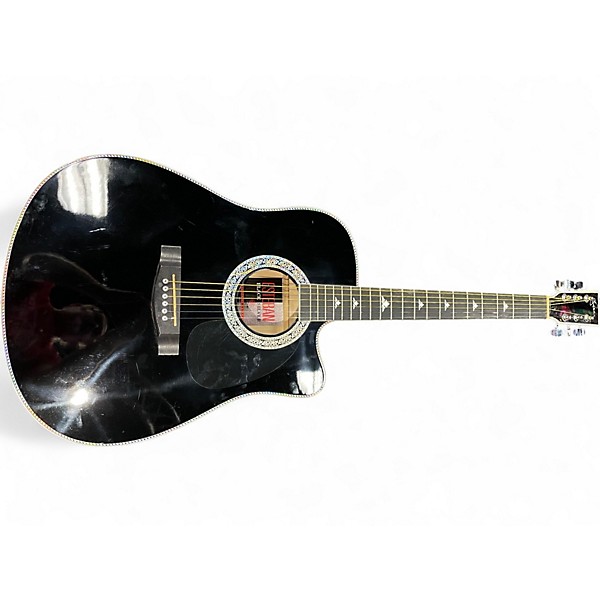 Used Esteban BLACK AND SILVER BLACK Acoustic Electric Guitar