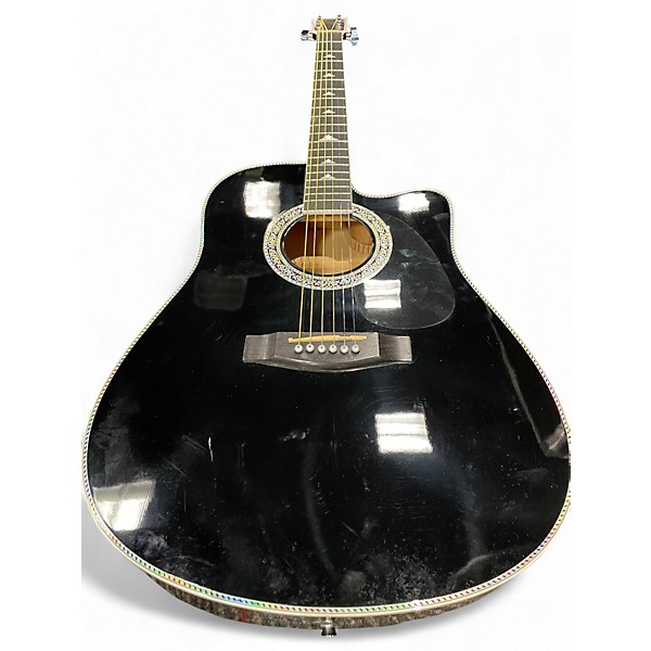 Used Esteban BLACK AND SILVER BLACK Acoustic Electric Guitar