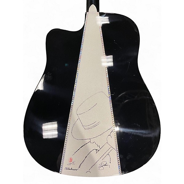 Used Esteban BLACK AND SILVER BLACK Acoustic Electric Guitar