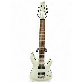 Used Schecter Guitar Research Demon 7 String White Solid Body Electric Guitar
