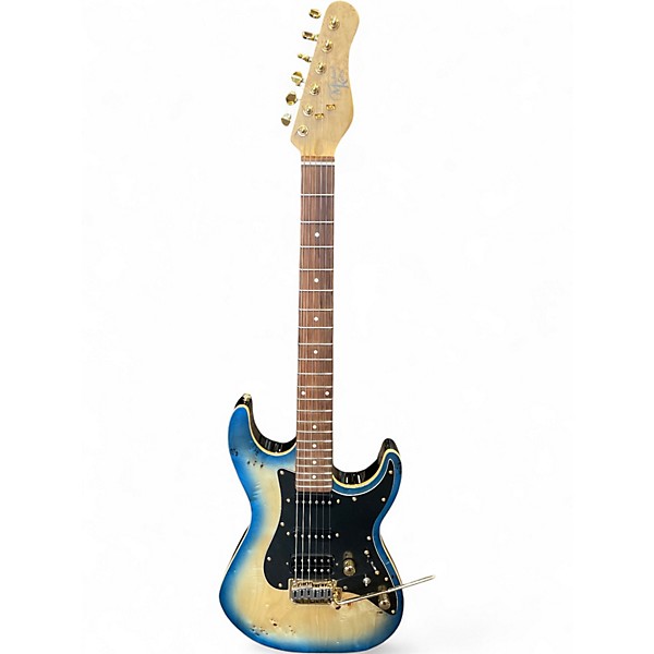 Used Michael Kelly Custom Collection '60s Burl Ultra Blue Burl Solid Body Electric Guitar